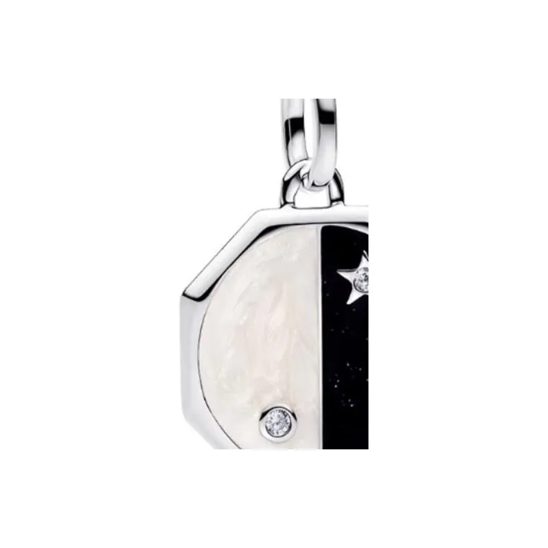 Pandora 925 Sterling Silver Pendants Women's Black White-2