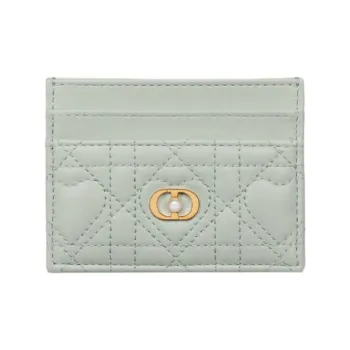 DIOR Jolie Lambskin Card Holder Women's Light Green