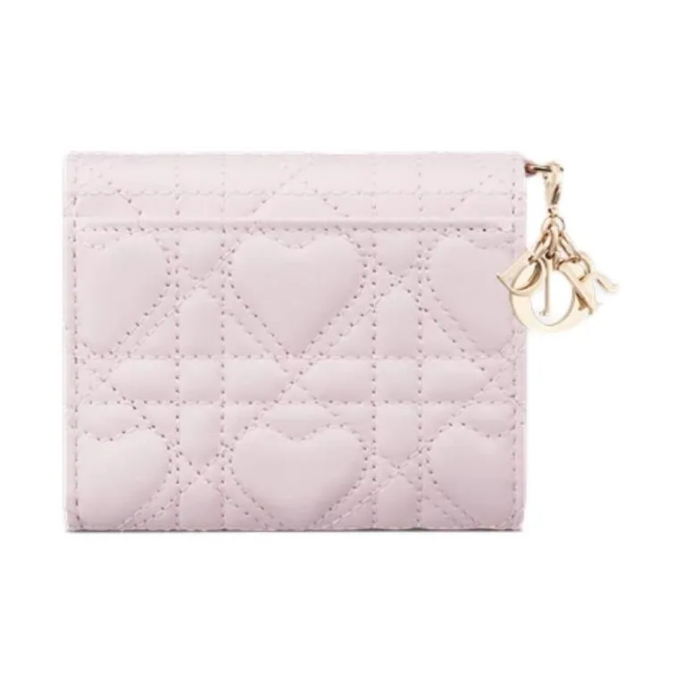DIOR Dioramour DiorLady Dior Lambskin Wallet Women's Light Pink-2