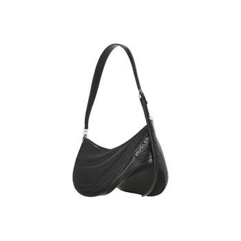 Mugler Leather Shoulder Bag Women's Black
