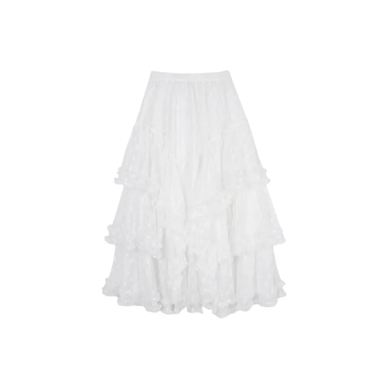 YGPRW Casual Long Skirts Women's White-1