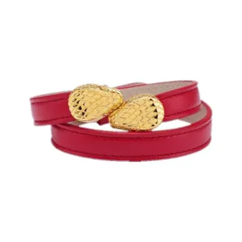 BVLGARI Lambskin Bangles Unisex Red
