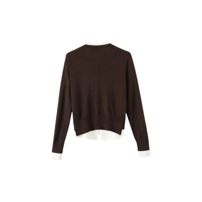 Late White Knitwear Women's Dark Coffee-1