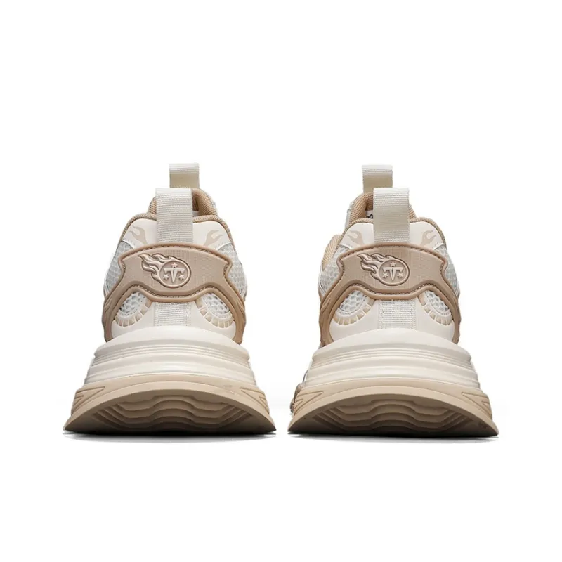 NFL Wear-Resistant Breathable Lightweight Height Increasing Slip-Resistant Low-Top Casual Shoes Men's Beige-4