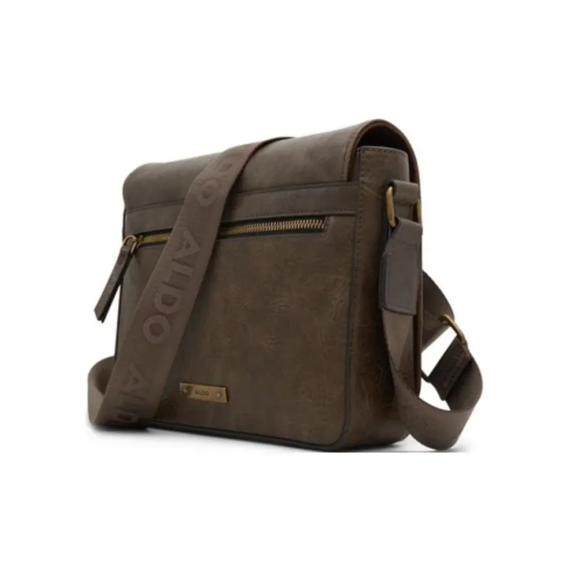 ALDO Artificial Leather Messenger Bag Crossbody Bags Medium Size Men's Dark Brown-1
