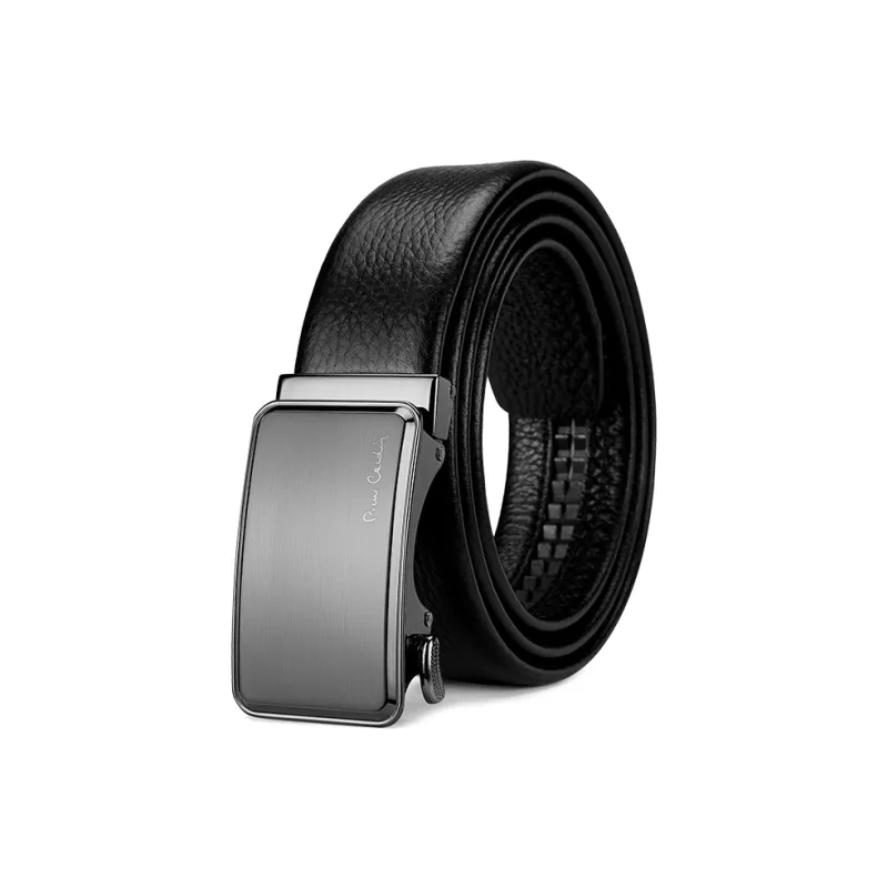 PIERRE CARDIN Genuine Cow Leather Casual Belt For Dad Box Men's Black 3.5cm-1
