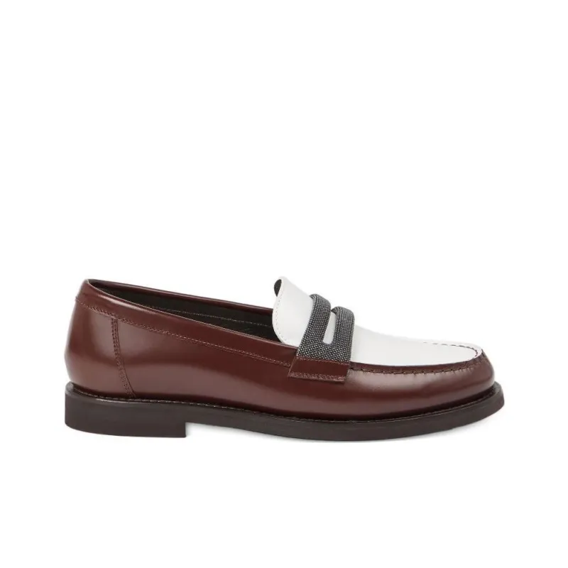 Brunello Cucinelli Precious Clamp Minimal Penny Loafers Women's-1