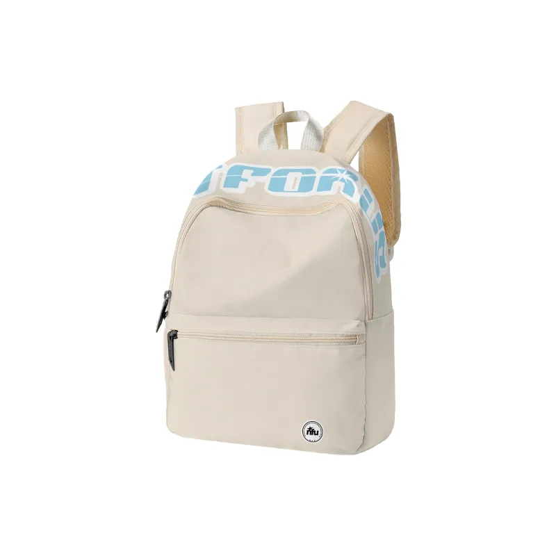 QRST Polyester Backpack Regular Unisex Ecru-1