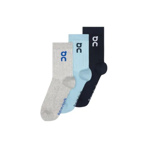 On Logo Sock High 3P Mid Calf Socks Unisex 3 Pack