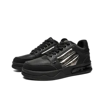 KUNGFUDEER Gothic Collection Anti Slip Wear Resistant Low Top Skateboard Shoes Unisex Black