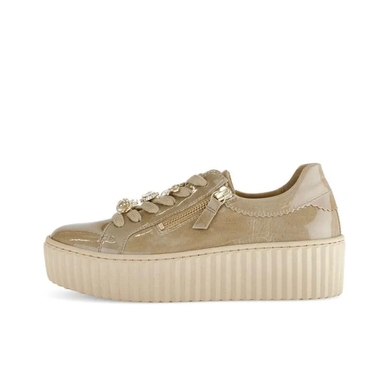 Gabor Fashion Low-Top Skateboard Shoes Women's Light Brown-0