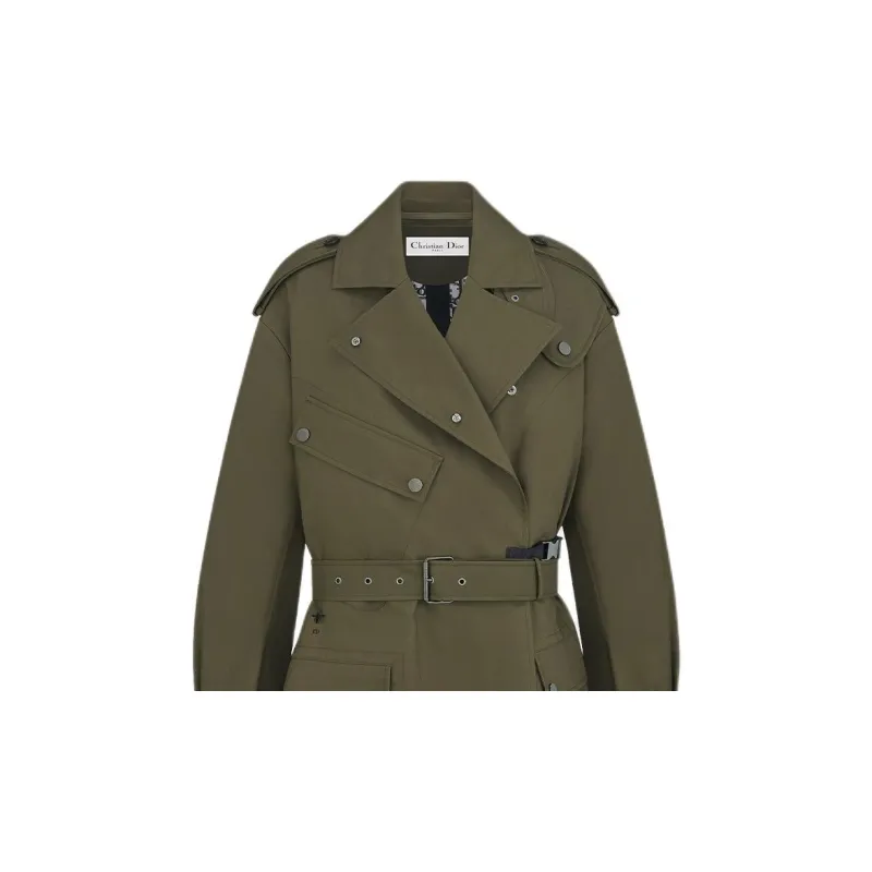 DIOR Trench Coats Women's Green-2