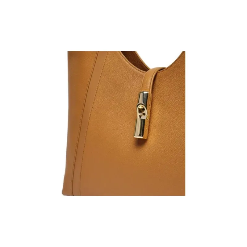 Furla Leather One Shoulder Handbag Tubas Women's Brown-3