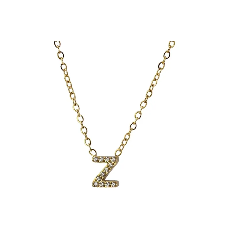 ANARTXY Zircon Surgical Steel Stainless Steel Gold Silver Necklaces Women's Gold/Silver-25