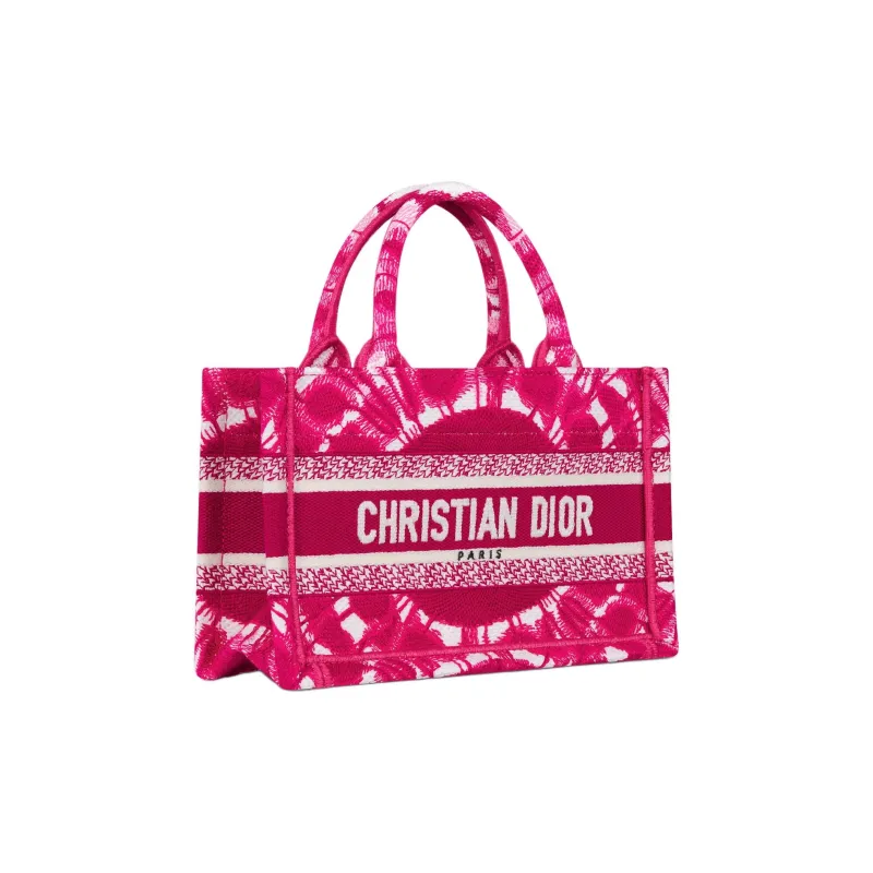 DIOR Miss Dior Cotton Tote Bag Shopping Bag Shoulder Bag Crossbody Bag Handbag Mini Women's Fuchsia-2