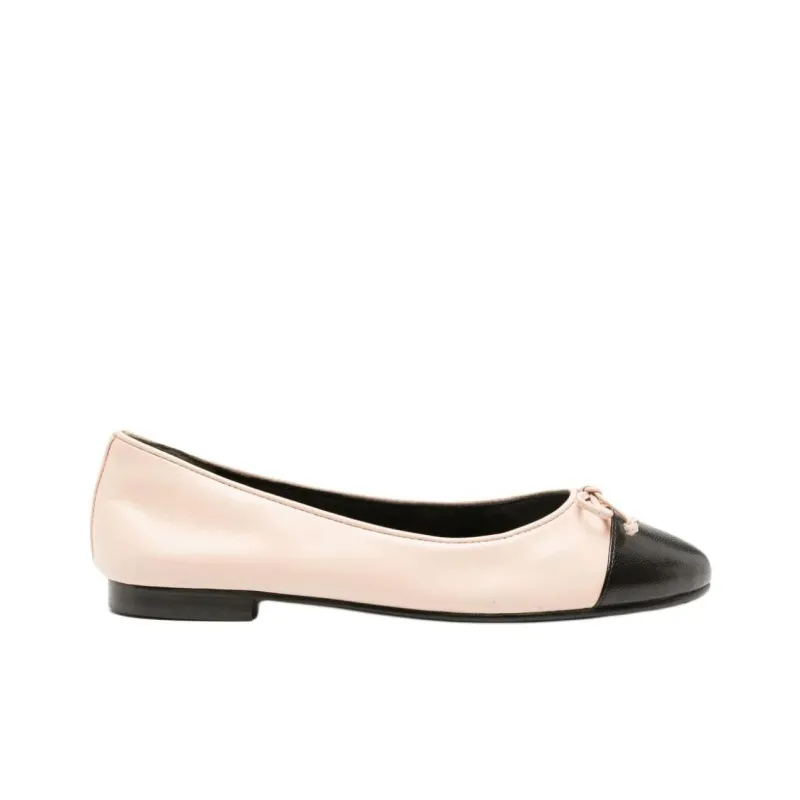 TORY BURCH Cap Toe Ballet Rose Pink Perfect Black Women's-1