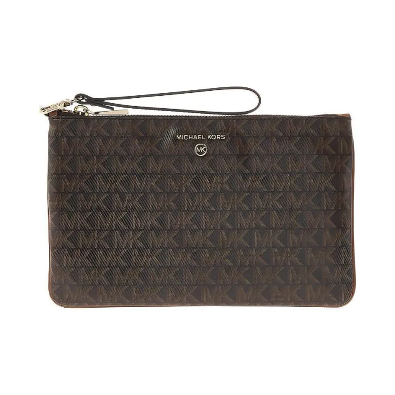 MICHAEL KORS Calfskin Clutch Women's Chocolate Brown-0