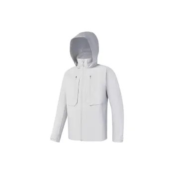 FILA Fitness Business/Casual Breathable Rainproof Lightweight Waterproof Windbreaker Jacket Men's Aqua Blue Gray