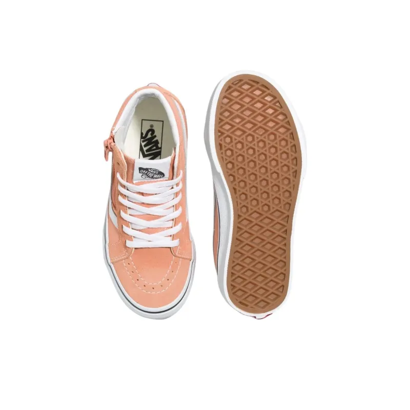 Vans Sk8-Hi Anti-Slip Wear-Resistant High-Top Kids' Skateboarding Shoes Orange Kids'-3