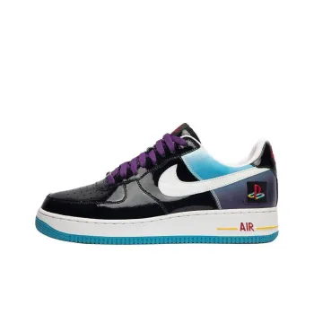 PlayStation x Nike Air Force 1 Anti-Slip Wear-Resistant Low-Top Skateboard Shoes Unisex Black White Blue
