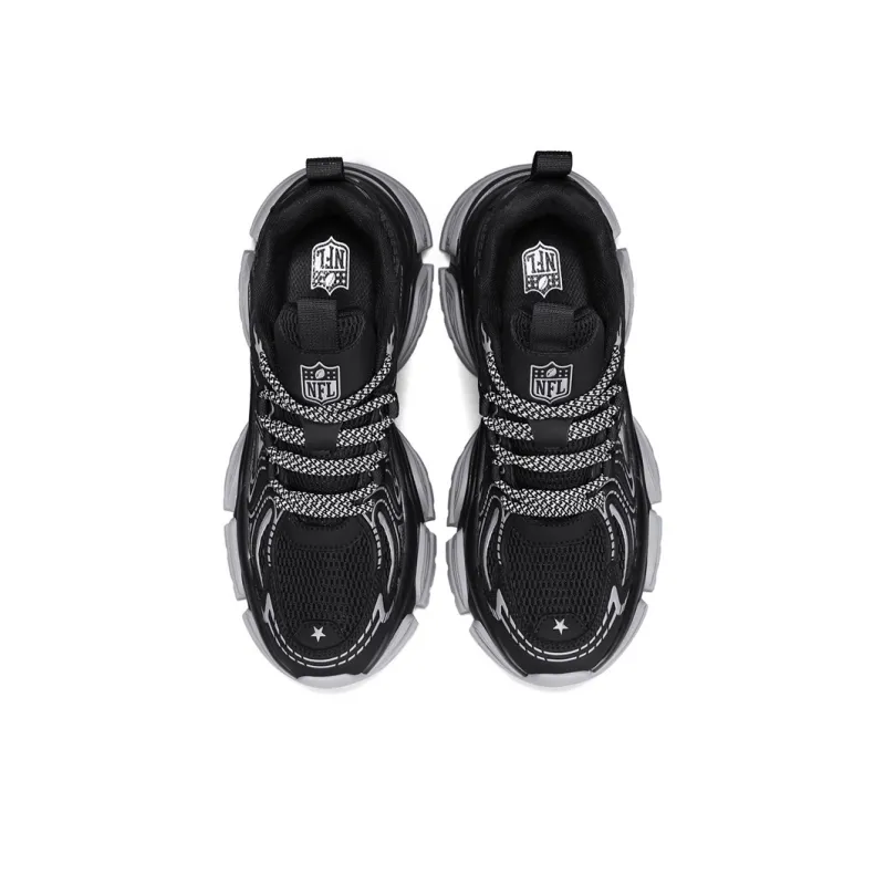 NFL Wear Resistant Breathable Lightweight Height Increasing Slip Resistant Low Top Casual Shoes Men's Black-3