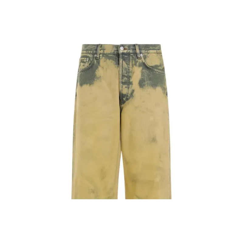 DRIES VAN NOTEN Dyed Vintage Effect Wide Leg Jeans-4