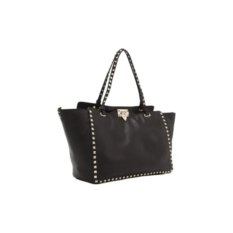 Valentino Calfskin Tote Handbag Shoulder Bag Women's Black-1