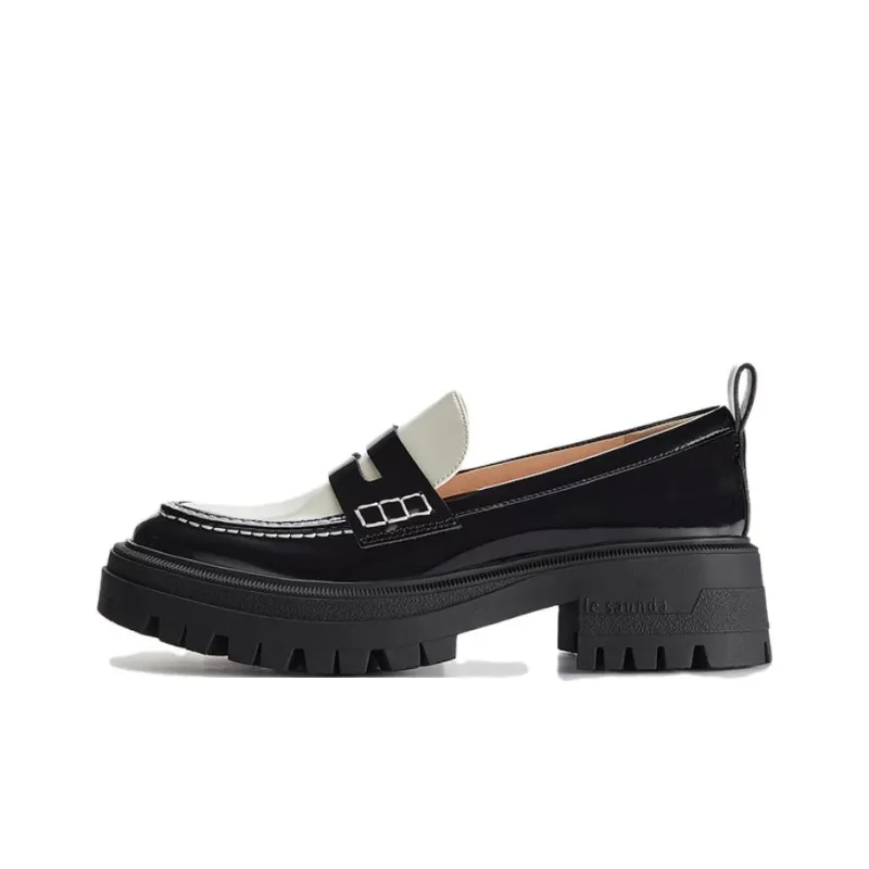 Le Saunda Loafers Women's Black+Ecru-0