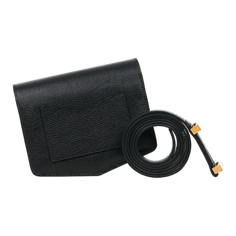 Alaia Lambskin Crossbody Bag Shoulder Bag Small Size Women's Black-4