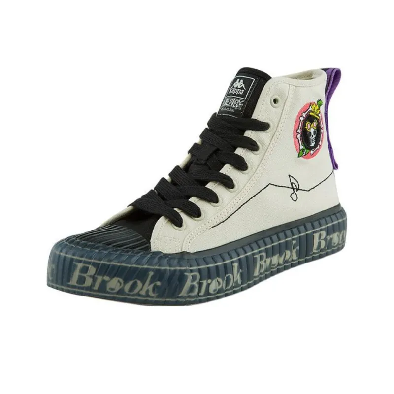 Kappa One Piece Anti Slip Wear Resistant Breathable Coverage High Top Canvas Shoes Unisex Ecru-1