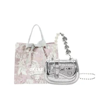 OKEKE Pu Crossbody Bag, Handbag Regular Unisex Silver