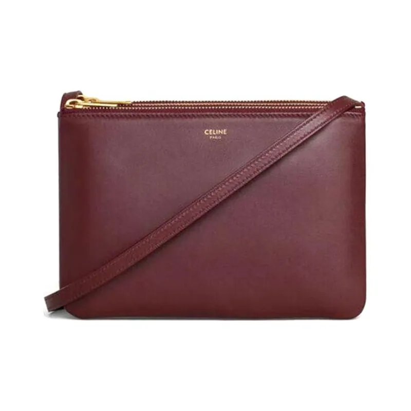 CELINE Trio Lambskin Handbag, Crossbody Bag, Shoulder Bag Women's-0