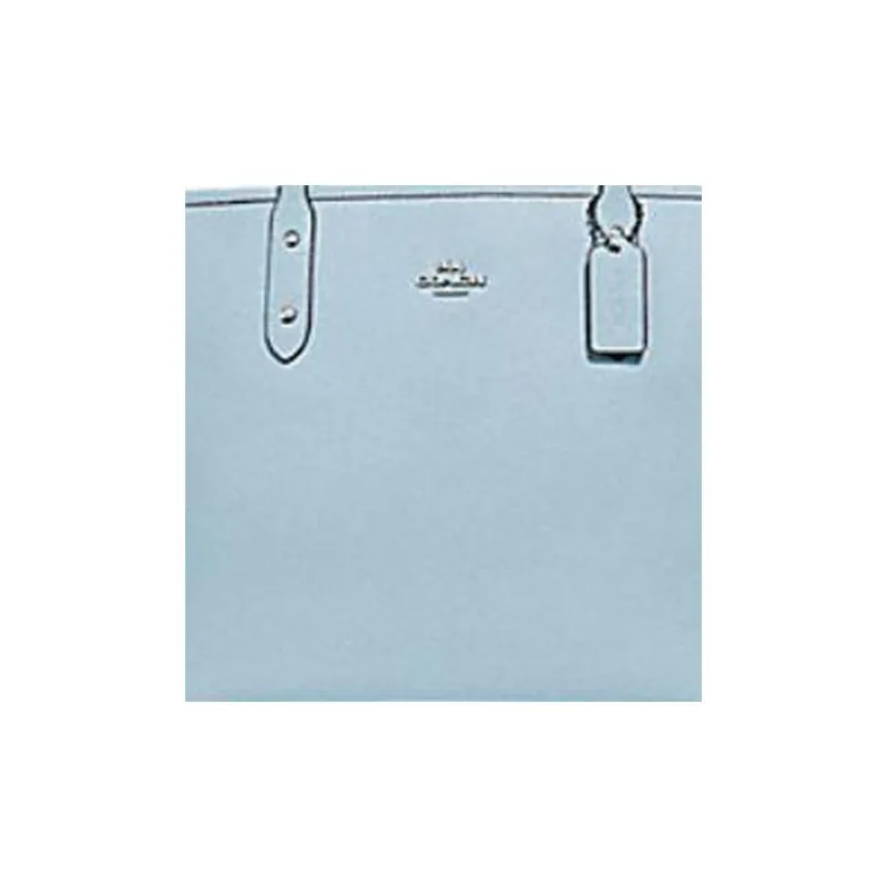 COACH City Zip Tote Cross-Stitch Leather Tote Bag Shopping Bag Handbag Shoulder Bag Large Size Women's Light Blue-1