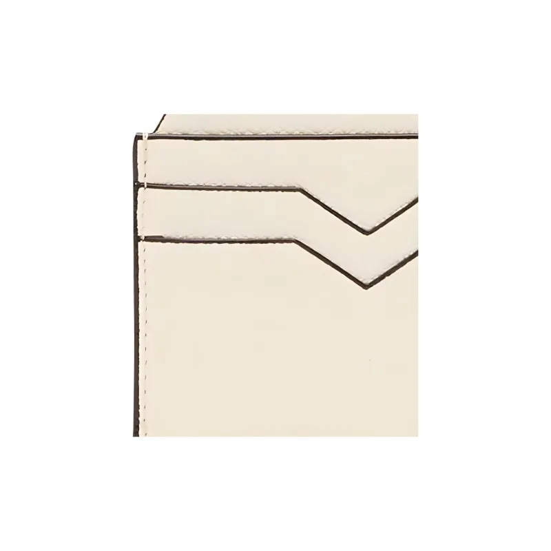 Valextra Pocket Grain Cow Leather Card Holder Unisex White-2