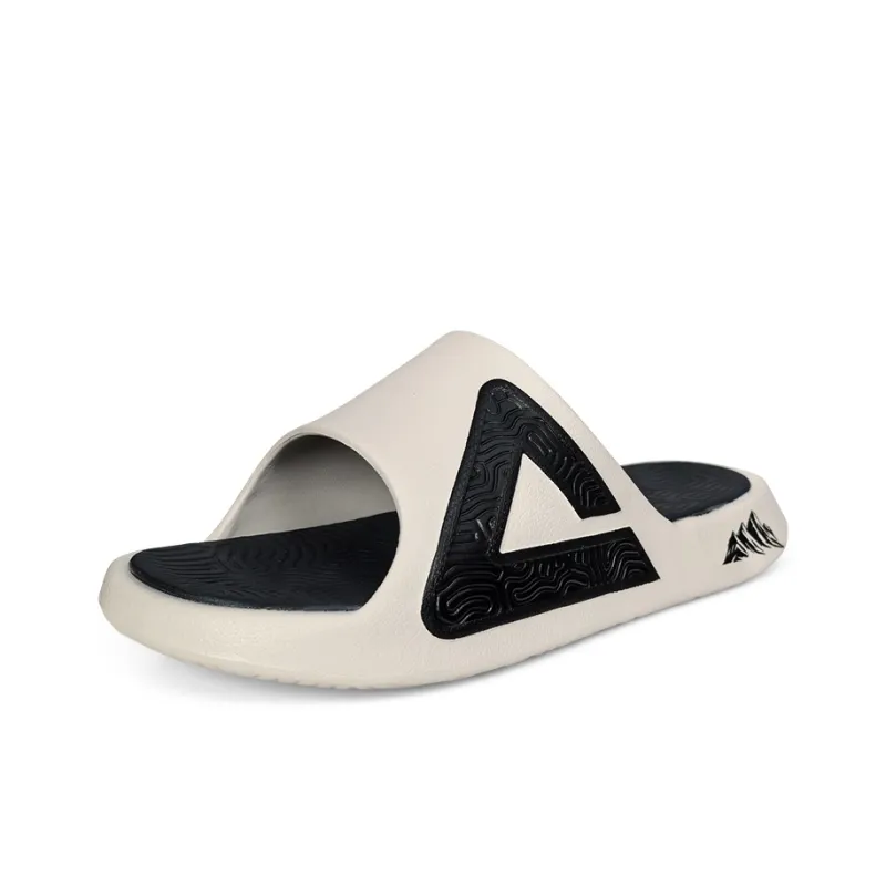 PEAK State Pole Slip Resistant Abrasion Resistant Cushioning Slide Slippers Unisex Beige Black-2