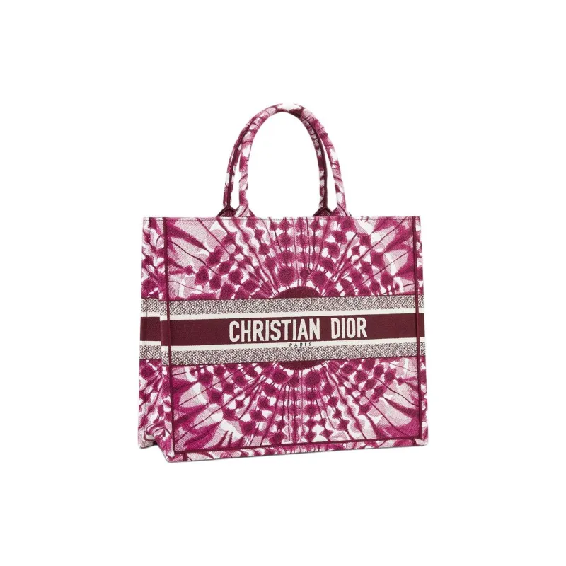 DIOR Miss Dior Cotton Tote Bag Shopping Bag Handbag Large Size Women's Purple-1