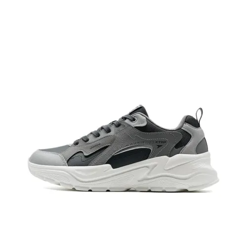 XTEP Liupai Non slip Wear resistant Shock Absorption Low Top Casual Shoes Men's Gray