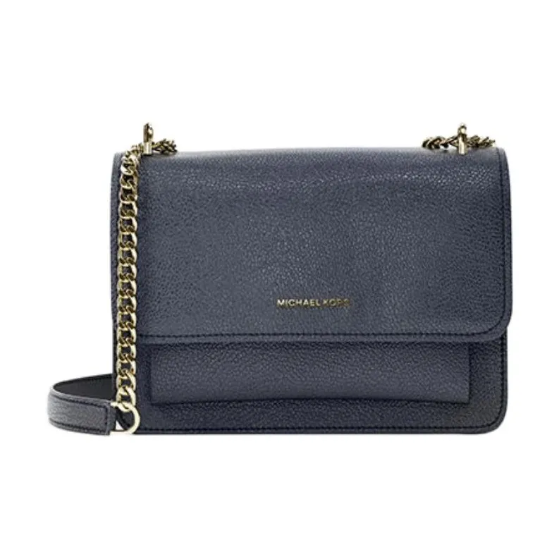 MICHAEL KORS Litchi Grain Leather Crossbody Bag, Shoulder Bag Small Size Women's Marine Blue-0
