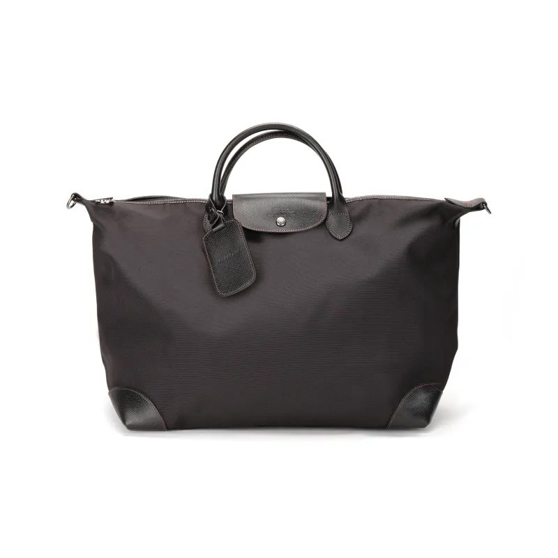 LONGCHAMP Boxford Fabric Dumpling Bag, One Shoulder Handbag Tubas Unisex Black-1