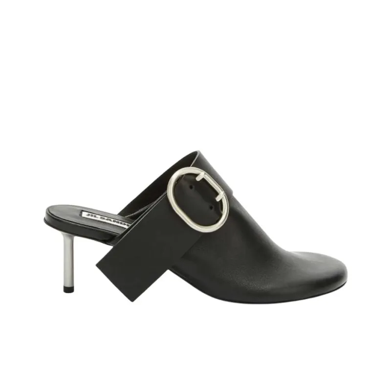 JIL SANDER Cannolo Wrap toe Slippers Women's Black-1
