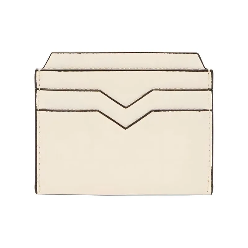 Valextra Pocket Grain Cow Leather Card Holder Unisex White-0