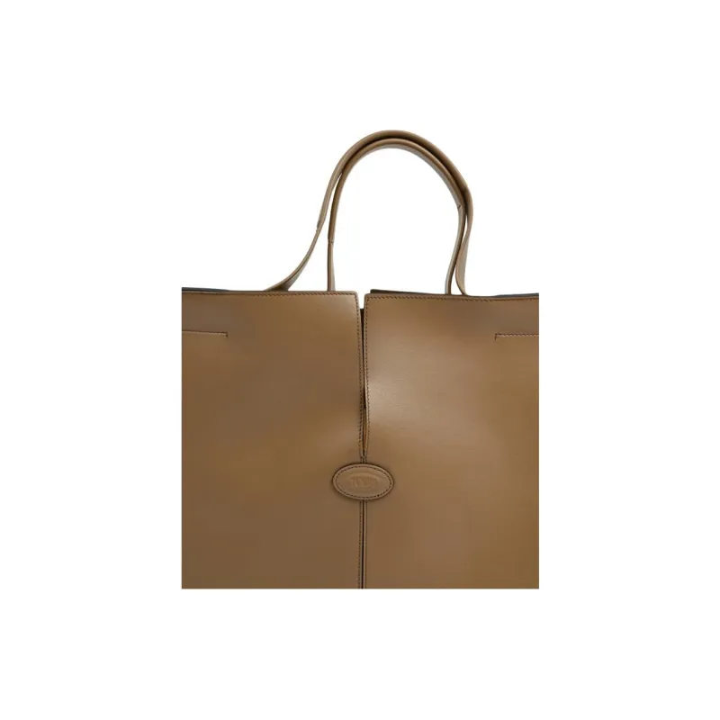 TOD'S DI Leather Tote Bag Shopping Bag Handbag Women's Coffee-5