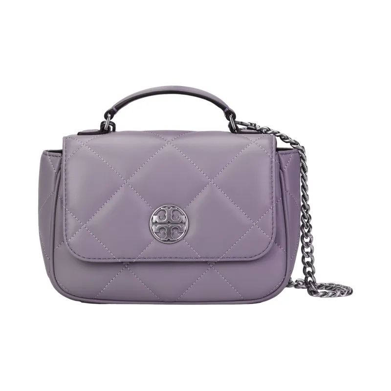 TORY BURCH Sheepskin Messenger Bag Shoulder Bag Crossbody Bag Handbag Women's Purple-0