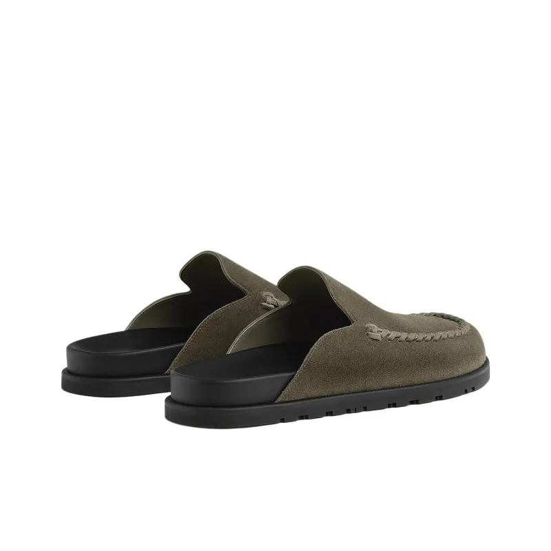 HERMES Closed Toe Slippers Men's Elephant Gray-3