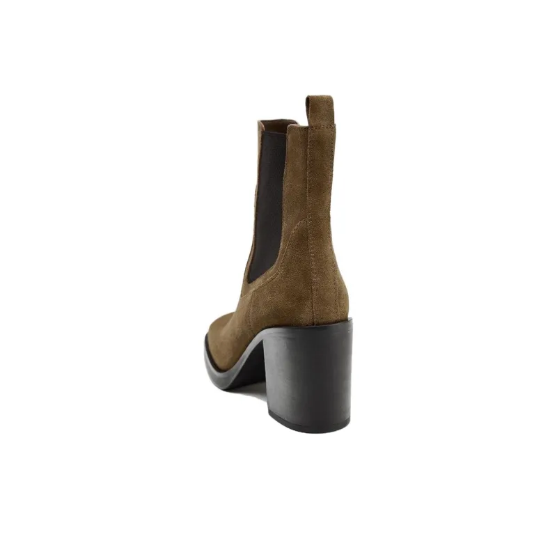 ZARA Short Chelsea Boots 8.5cm Women's Brown-4