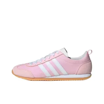 Adidas VS JOG 2.0 Anti Slip Wear Resistant Low Top Casual Shoes Unisex Pink White