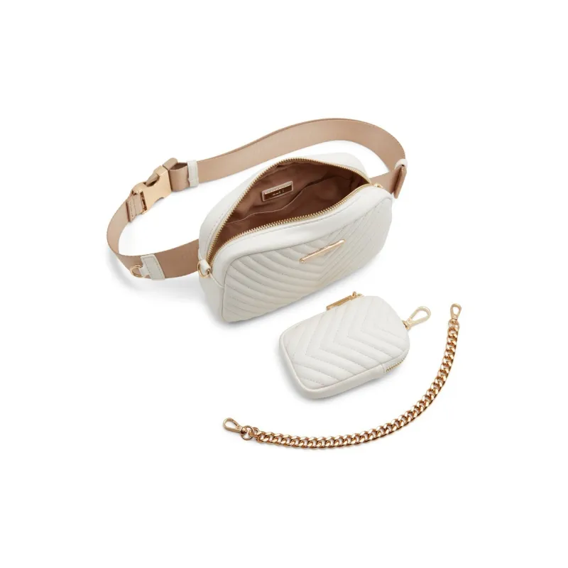 ALDO Artificial Leather Fanny Pack Small Size Women's White/Black-2