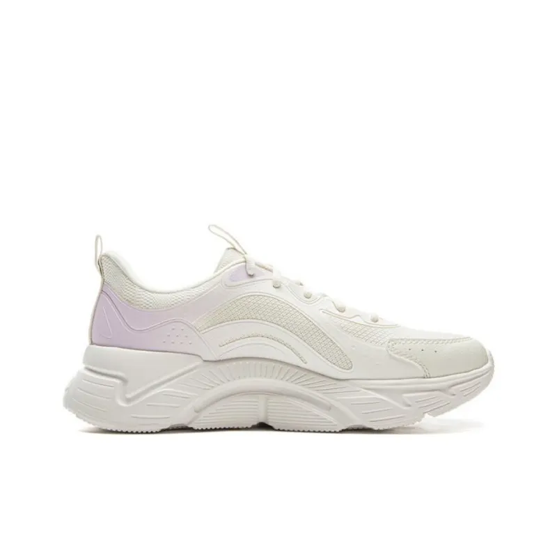 LiNing Lightweight And Airy Low Top Sprint Running Shoes Women's White Purple-1