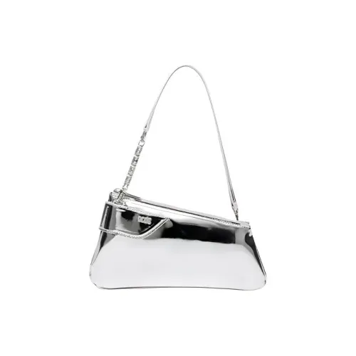 GCDS Polyurethane One Shoulder Handbags Small Size Women's Silver