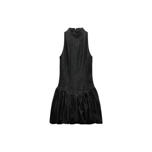 ZARA New Year Sleeveless Dresses Women's Black